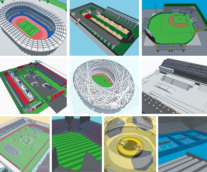 Stadium Tutorial Inventor Tinkercad Challenge Roundup - Stadium - Tinkercad