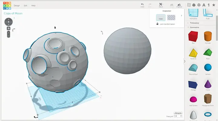 Build Your Own Moon - Tinkercad